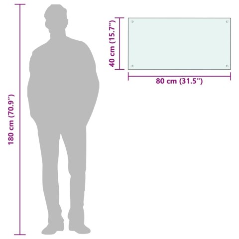 PANEL OCHRONNY DO KUCHNI BIAŁY 80X40CM SZKŁO HARTOWANE