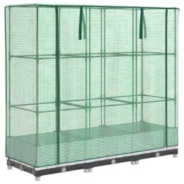 PODWYŻSZONA DONICA ZE SZKLARNIĄ WYGLĄD RATTANU 120X40X123CM