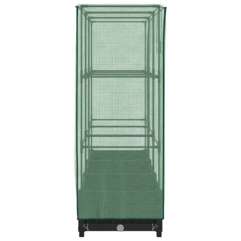 PODWYŻSZONA DONICA ZE SZKLARNIĄ WYGLĄD RATTANU 120X40X123CM