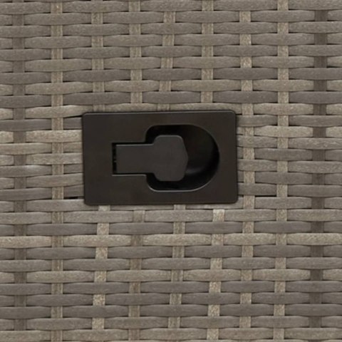 KRZESŁA OGRODOWE ROZKŁADANE 2 SZT. Z PODUSZKAMI SZARY POLIRATTAN