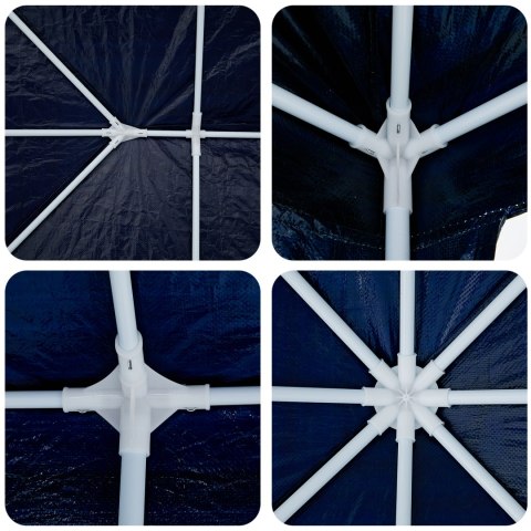 NAMIOT IMPREZOWY Z 8 BOCZNYMI ŚCIANKAMI NIEBIESKI 4X4M PE