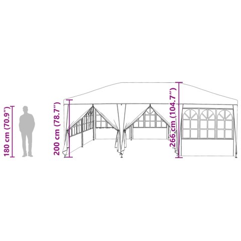 NAMIOT NA IMPREZĘ Z 10 ŚCIANAMI BOCZNYMI ANTRACYTOWY 6X4M PE