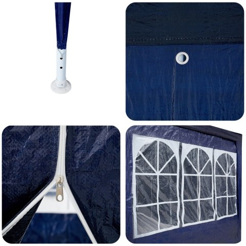 NAMIOT NA PRZYJĘCIE Z 12 ŚCIANAMI NIEBIESKI 8X4M PE