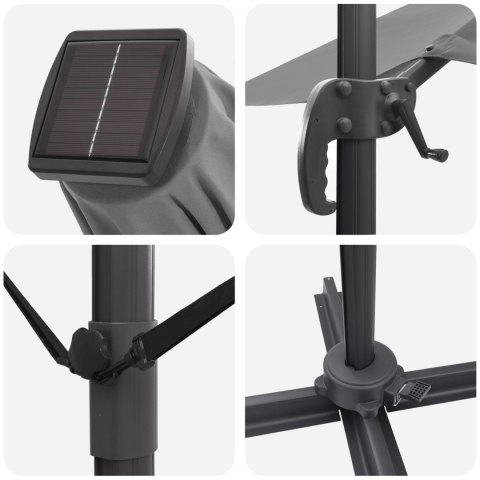 PARASOL WYSIĘGNIKOWY - ANTRACYTOWY ANTRACYTOWY POLIESTER DUŻY