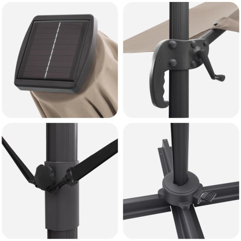 PARASOL WSPORNIKOWY - TAUPE TAUPE TKANINA DUŻY