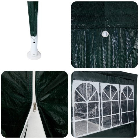 ZIELONY NAMIOT IMPREZOWY Z 12 BOCZNYMI ŚCIANKAMI 8X4M PE