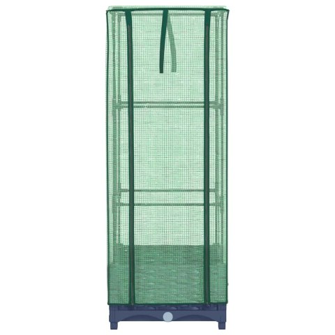 PODWYŻSZONA DONICA ZE SZKLARNIĄ WYGLĄD RATTANU 40X40X123CM