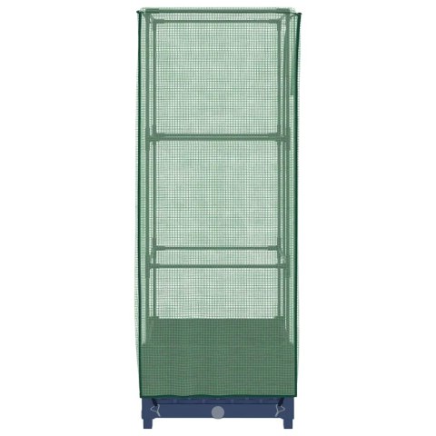 PODWYŻSZONA DONICA ZE SZKLARNIĄ WYGLĄD RATTANU 40X40X123CM