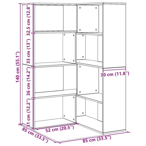 SZAFKA NAROŻNA CZARNY DĄB 140X30X140CM