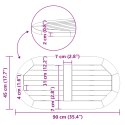 OWALNY BLAT STOŁU 90X45X2CM Z LITEGO DREWNA AKACJOWEGO