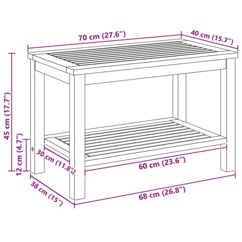 STOLIK KAWOWY 90X50X45CM Z LITEGO DREWNA AKACJOWEGO