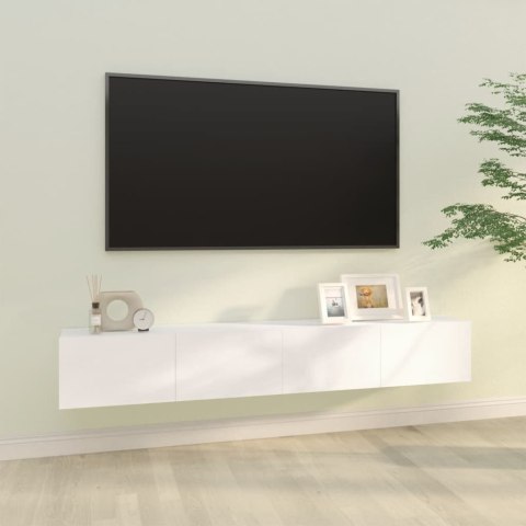 SZAFKI ŚCIENNE POD TV 2 SZT. BIAŁE 100X30X30CM