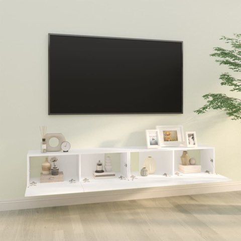 SZAFKI ŚCIENNE POD TV 2 SZT. BIAŁE 100X30X30CM