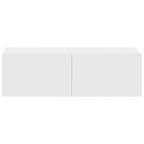 SZAFKI ŚCIENNE POD TV 4 SZT. BIAŁE 100X30X30CM