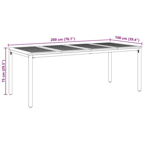 9-CZĘŚCIOWY ZESTAW JADALNIANY DO OGRODU Z CZARNEGO POLIRATTANU I AKACJI KRZESŁA OGRODOWE SKŁADANE Z PODUSZKAMI 2