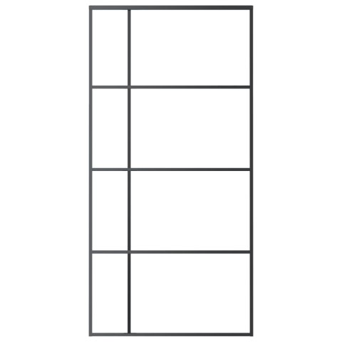 DRZWI PRZESUWNE SZKŁO ESG I ALUMINIUM 102,5X205CM CZARNE