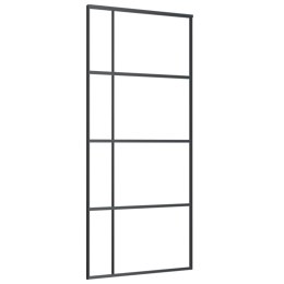 DRZWI PRZESUWNE SZKŁO ESG I ALUMINIUM 90X205CM CZARNE