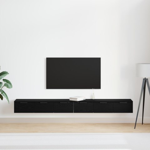 SZAFKI ŚCIENNE 2 SZT. CZARNY DĄB 102X30X20CM