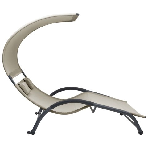 PODWÓJNY LEŻAK Z BALDACHIMEM TKANINA TEXTILENE KREMOWY