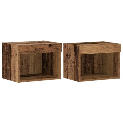 WISZĄCA PÓŁKA 2 SZTUKI STARE DREWNO 40X28,5X40CM DREWNO