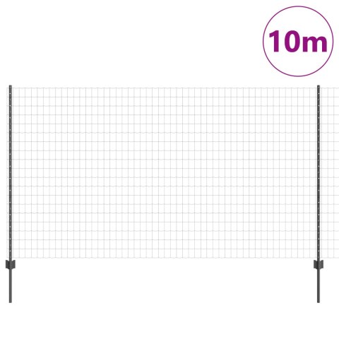 EURO PŁOT Z 10 SŁUPKAMI SZARY 1,4X10M STAL