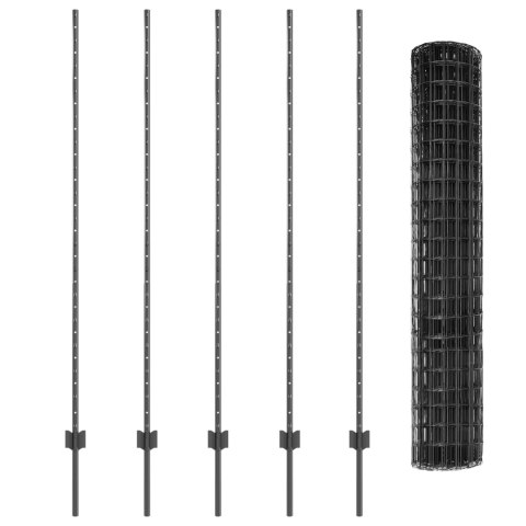 EURO PŁOT Z 10 SŁUPKAMI SZARY 1,5X10M STAL