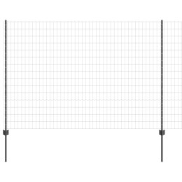 EURO PŁOT Z 10 SŁUPKAMI SZARY 1,6X10M STAL