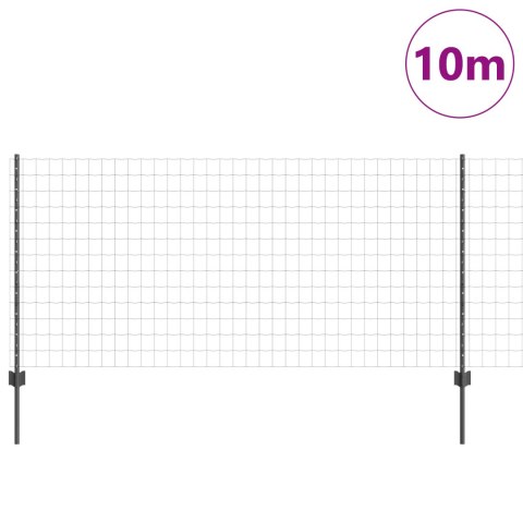 EURO PŁOT Z 10 SŁUPKAMI SZARY 1X10M STAL