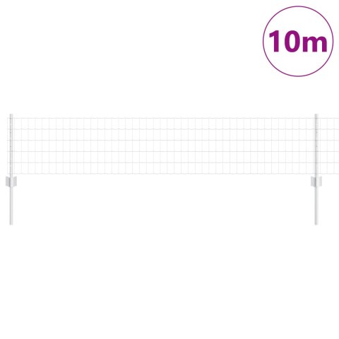 VidaXL Płot Euro z 5 słupkami Srebrny 0,4x10 m Stal