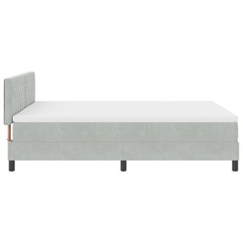 ŁÓŻKO BOX SPRING Z MATERACEM JASNOSZARE 140X190CM AKSAMIT