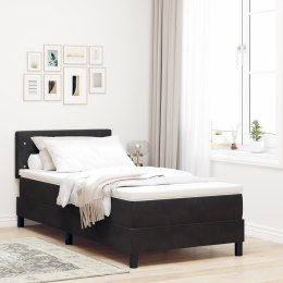 ŁÓŻKO TYPU BOX SPRING Z MATERACEM CZARNE 90X200CM AKSAMIT
