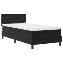 ŁÓŻKO TYPU BOX SPRING Z MATERACEM CZARNE 90X200CM AKSAMIT