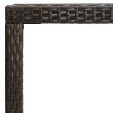 OGRODOWY STOLIK BAROWY 130X60X110CM BRĄZOWY RATTAN PE I SZKŁO