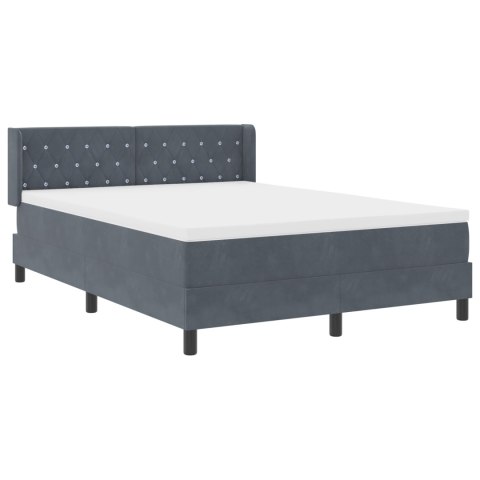 ŁÓŻKO BOX SPRING Z MATERACEM CIEMNOSZARE 160X200CM AKSAMIT