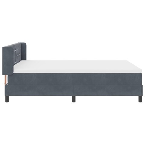 ŁÓŻKO BOX SPRING Z MATERACEM CIEMNOSZARE 160X200CM AKSAMIT