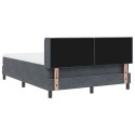 ŁÓŻKO BOX SPRING Z MATERACEM CIEMNOSZARE 160X200CM AKSAMIT