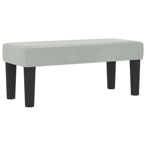 ŁÓŻKO BOX SPRING Z MATERACEM & ŁAWKĄ JASNOSZARY 100X200CM AKSAMIT