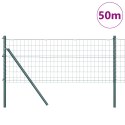 EURO FENCE Z 13 SŁUPKAMI 0.4X50M STAL OCYNKOWANA ZIELONA