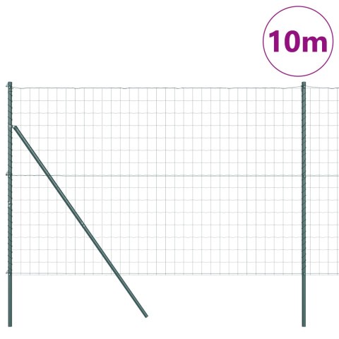 EURO FENCE Z 7 SŁUPKAMI 1.6X10M ZE STALI OCYNKOWANEJ ZIELONY