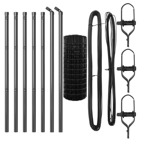 PŁOT EURO Z 13 SŁUPKAMI 0.8X25M ZE STALI OCYNKOWANEJ SZARY