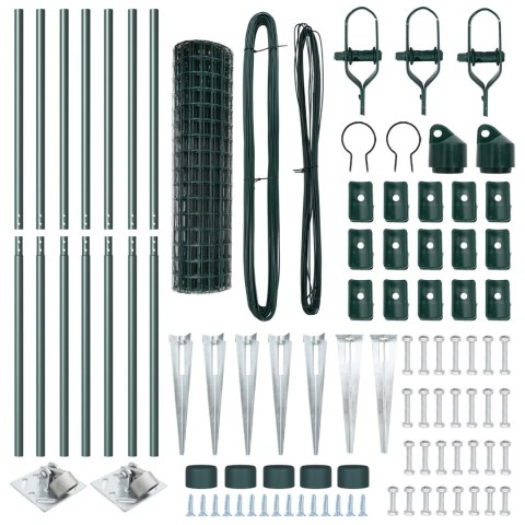 PŁOT EURO Z 7 SŁUPKAMI 1X10M ZE STALI OCYNKOWANEJ ZIELONY