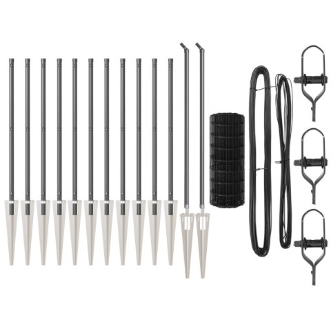 PŁOT Z 13 SŁUPAMI WBIJANYMI 1X25M STAL GALWANIZOWANA SZARY