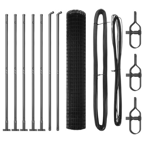 EURO PŁOT Z 7 SŁUPKAMI UKOŚNYMI 1.6X10M STAL GALWANIZOWANA