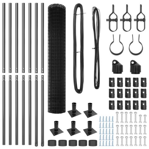 EURO PŁOT Z 7 SŁUPKAMI UKOŚNYMI 1.6X10M STAL GALWANIZOWANA