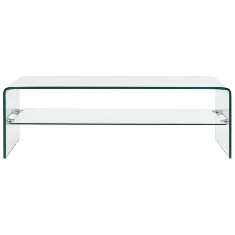 STOLIK KAWOWY PRZEZROCZYSTY 98X45X31CM SZKŁO HARTOWANE
