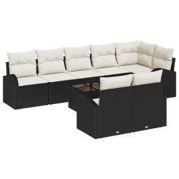 8-CZĘŚCIOWY ZESTAW SOFA OGRODOWEJ Z PODUSZKAMI BRĄZOWY POLIRATTAN SOFA OGRODOWA 2-OSOBOWA Z SCHOWKIEM I PODUSZKAMI CZARNY POLIR