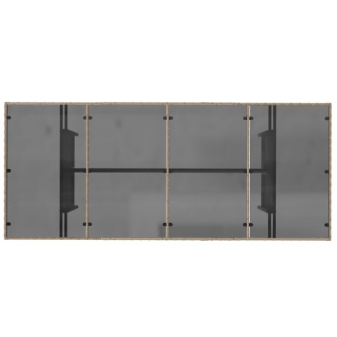 7-CZĘŚCIOWY ZESTAW OBIADOWY DO OGRODU BEŻOWY POLIRATTAN SKŁADANE KRZESŁA OGRODOWE Z PODUSZKAMI 2 SZT BEŻOWY POLIR