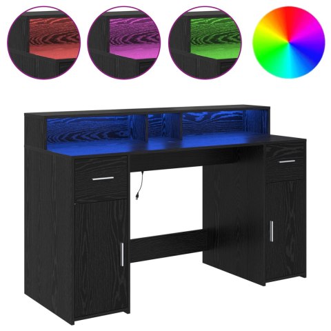 BIURKO CZARNE DĘBOWE 140X55X91CM