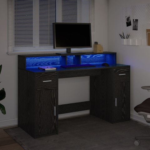 BIURKO CZARNE DĘBOWE 140X55X91CM