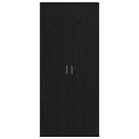 WYSOKI REGAŁ CZARNY DĄB 80X35X180CM DREWNO INŻYNIERYJNE